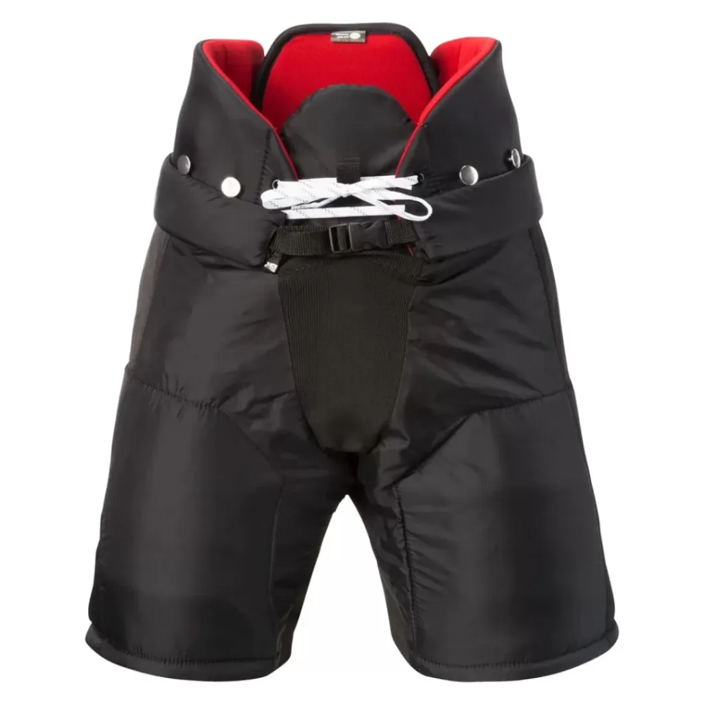 Junior ice hockey shorts with padded protection and adjustable waist