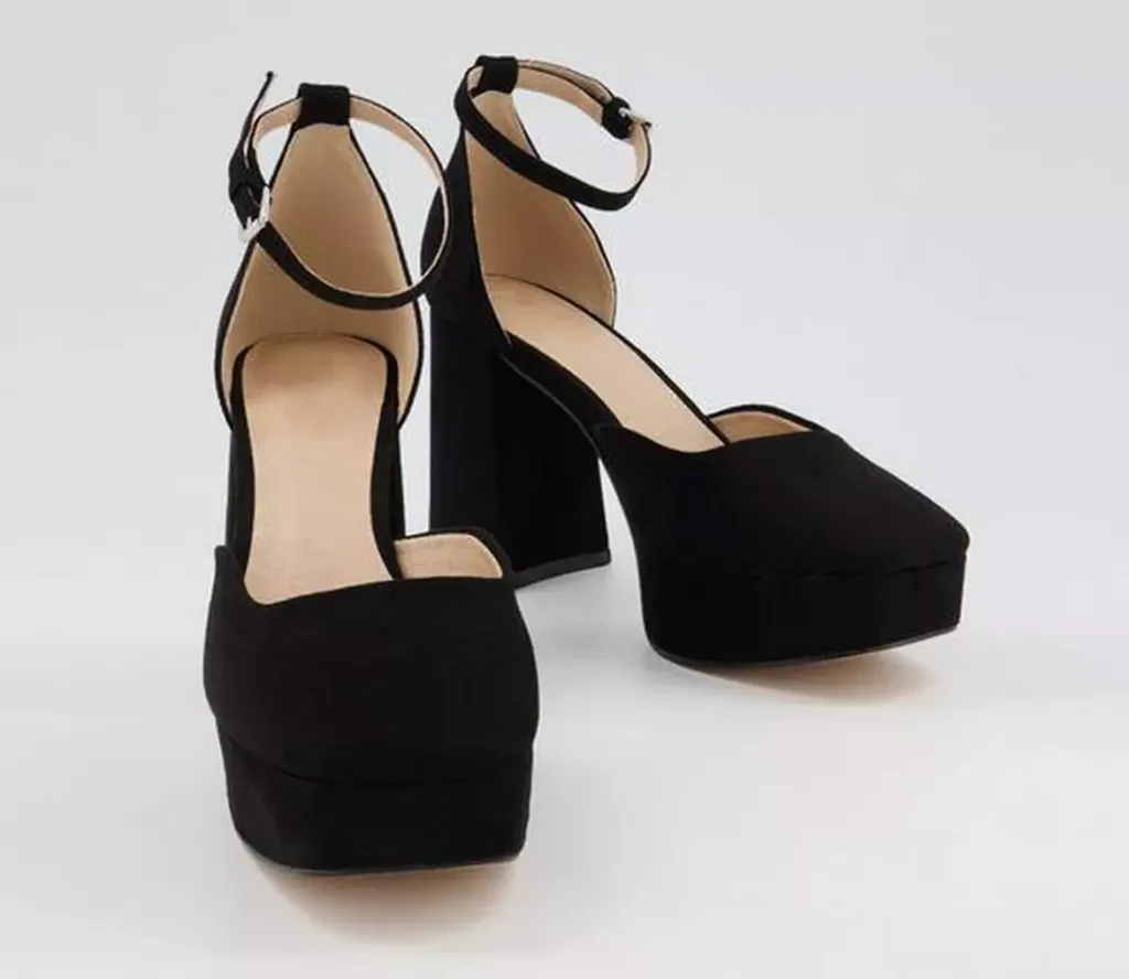Custom Black Block Heel Pumps | Lajwanti Designers