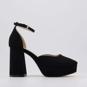 Custom Black Block Heel Pumps | Lajwanti Designers