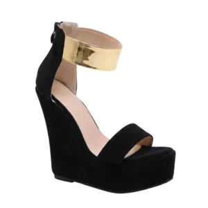 Custom Black Wedge Sandals primary product view