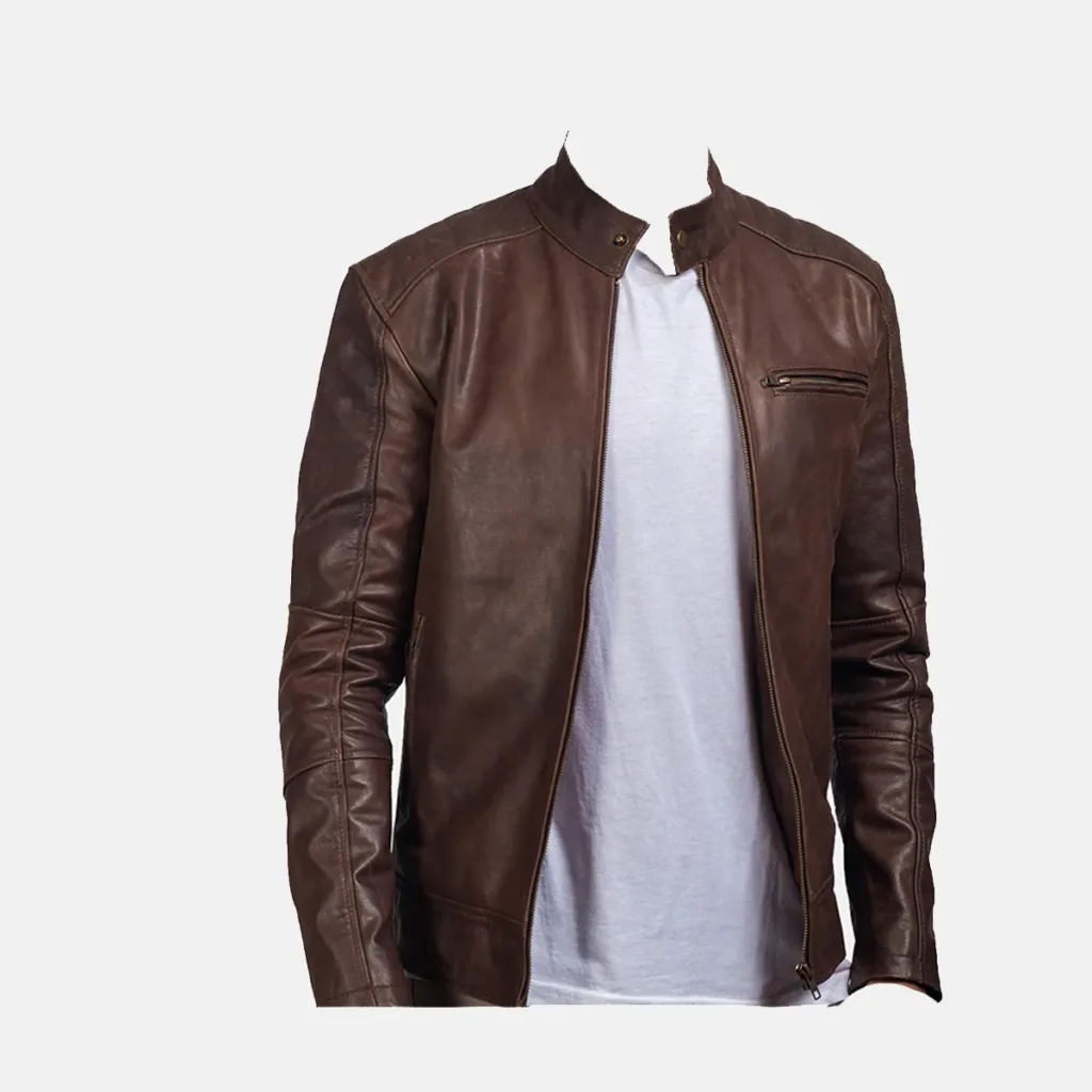 custom leather jacket manufacturer brown slim fit