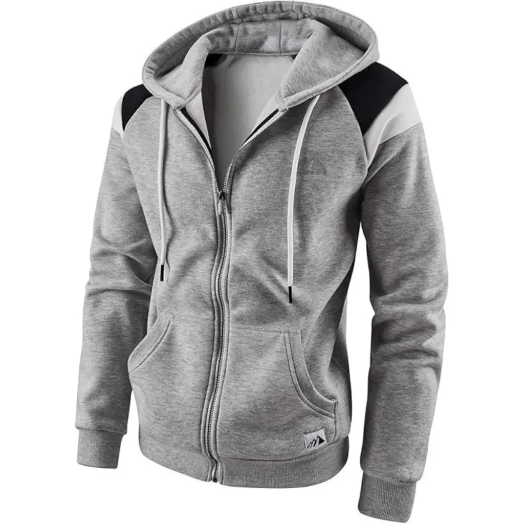 custom zipper hoodie manufacturer grey fleece hoodie