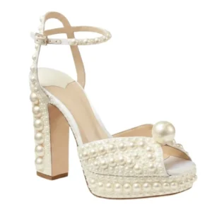 Custom White Platform Bridal Shoes primary product view