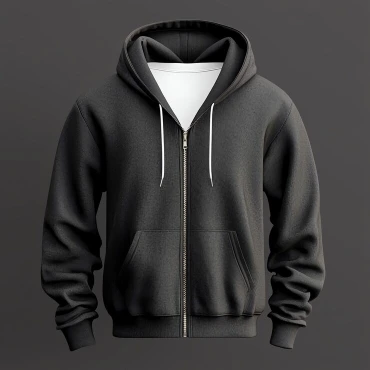Blank black zipper hoodie mockup - private label branding template