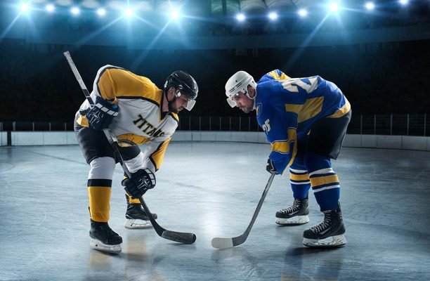 Ice hockey players representing custom men’s hockey uniforms