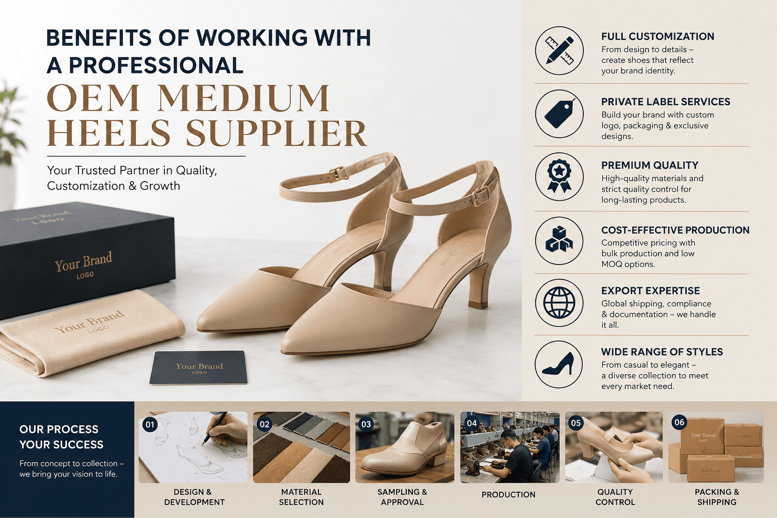 Professional OEM Medium Heels Supplier