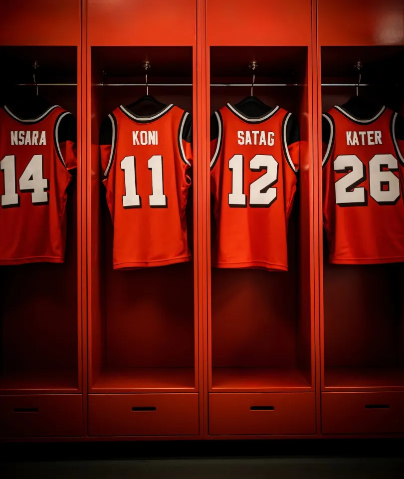 Custom sports uniforms representing teamwear manufacturing