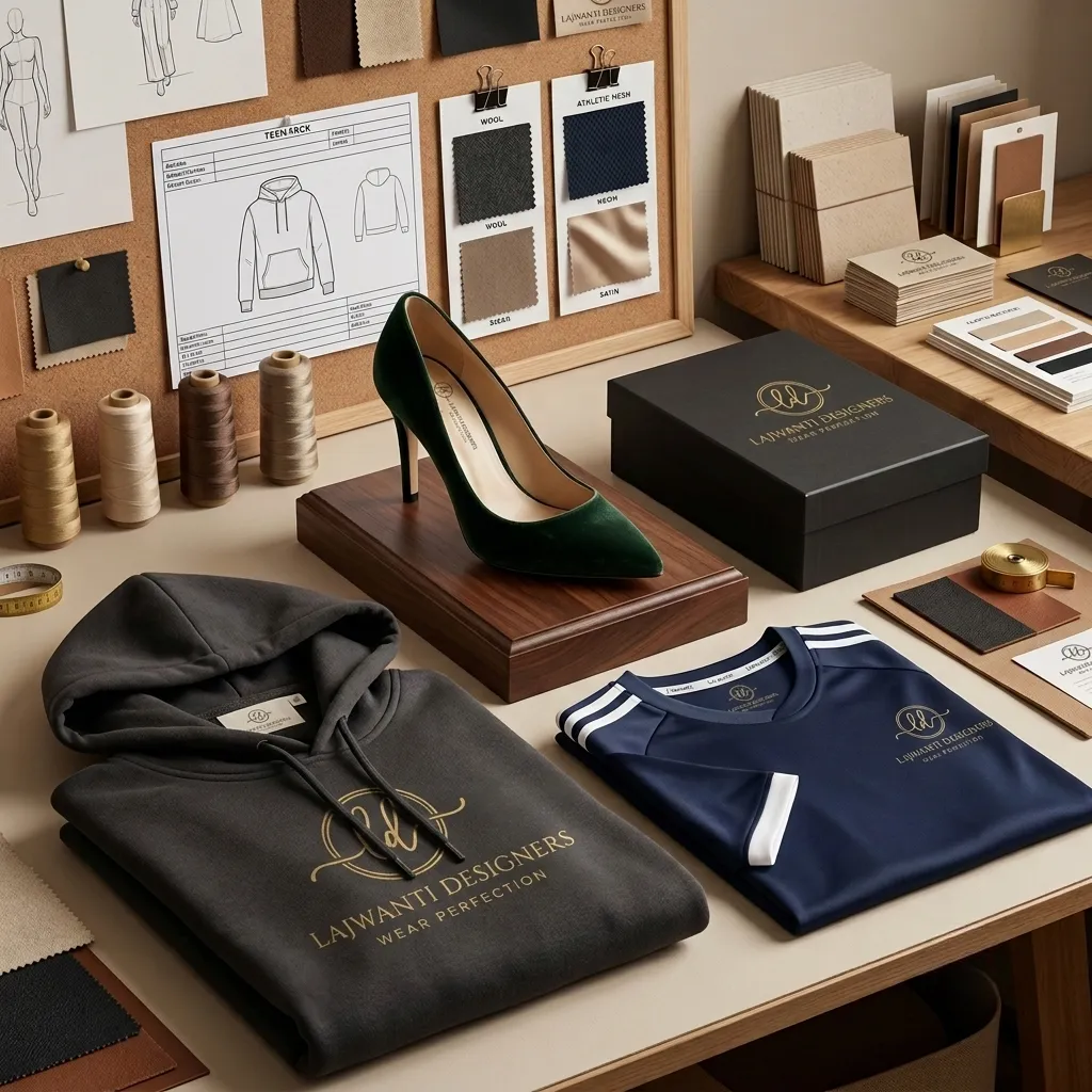 Custom apparel products representing private-label clothing manufacturing by Lajwanti Collections